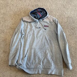 Vineyard Vines hoodie. Mens L Large. Like new. Gray with blue and white stiripes